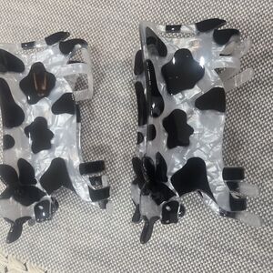 Cow Print Hair Claw Clips